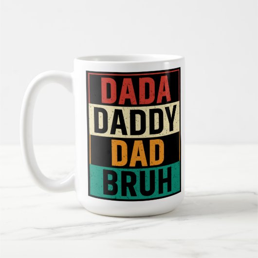 Dada papa Bruh Funny retro Vaderdag Koffiemok (Links)