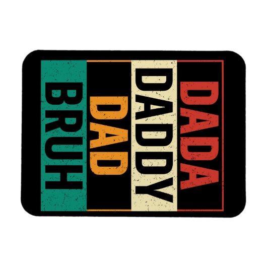 Dada papa Bruh Funny retro Vaderdag Magneet (Horizontaal)