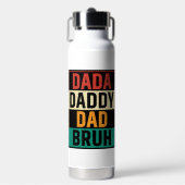 Dada papa Bruh Funny retro Vaderdag Waterfles (Voorkant)