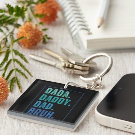 Dada papa Papa Bruh heeft blauwe Vaderdag in de wa Sleutelhanger (Voorkant Rechts)