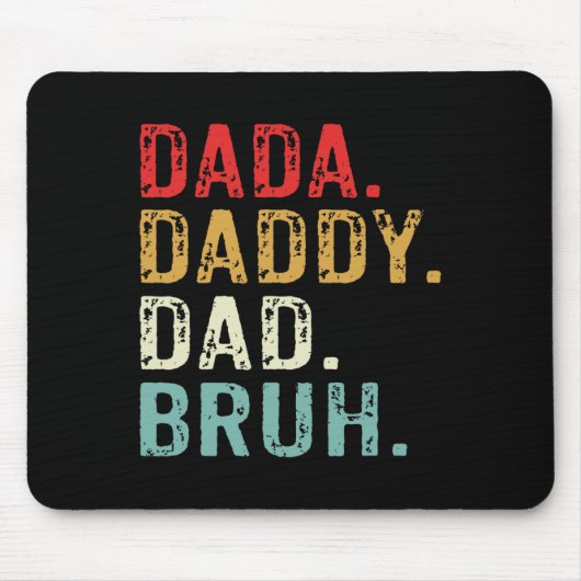 Dada Papa papa Bruh Retro Funny Fathers Da Muismat (Voorkant)
