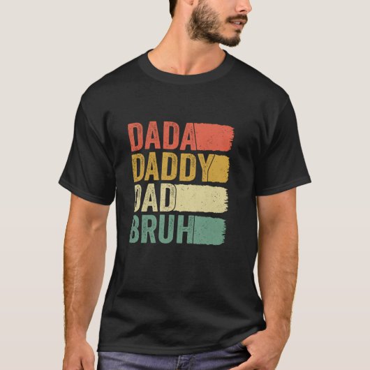 Dada papa papa bruh retro grappig vaderschap vader t-shirt (Voorkant)