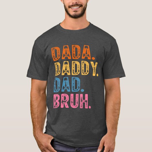 Dada papa vader bruh retro  vaders dag 2023 t-shirt (Voorkant)