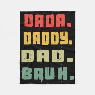 Dada Papa Vader Bruh Vaderdag Vintage Grappige Vad Fleece Deken
