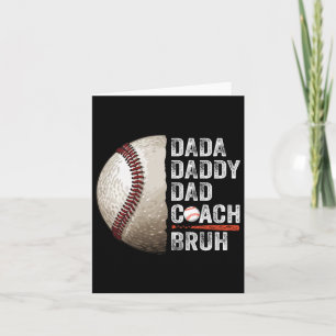 Dada Papa Vader Bruh Vintage Honkbal Coach Grappig Kaart