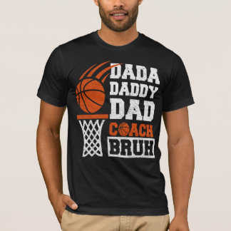 dada pappie papa coach bruh Basketbal Vaderdag T-shirt