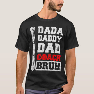 dada pappie papa coach gastheer Vaderendag honkbal T-shirt