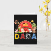Dada Red Farm Cow Birthday Boy Matching Family Par Kaart (Gele Bloem)