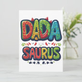 DADA SAURUS Kaart – Fun Dinosaur Dad Celebration (Staand voorkant)