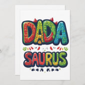 DADA SAURUS Kaart – Fun Dinosaur Dad Celebration (Voorkant / Achterkant)