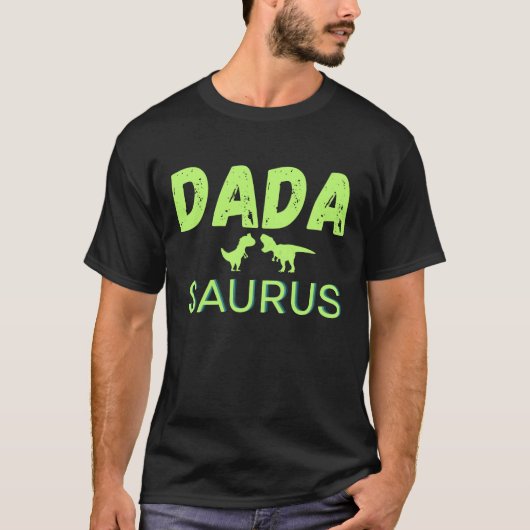 Dada Saurus Matching Familie Verjaardag Dinosaurus T-shirt (Voorkant)