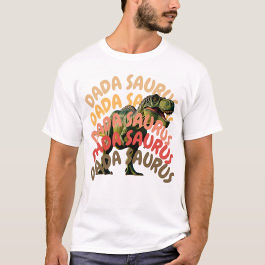 Dada Saurus T-Rex Dad Dinosaurus Funny Fathers Gif T-shirt (Voorkant)