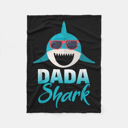 Dada Shark Dearing Cool Sungles Daddy Fleece Deken (Voorkant)