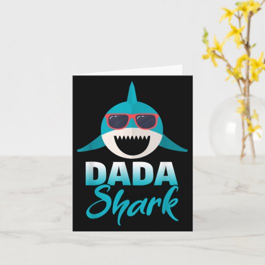 Dada Shark Dearing Cool Sungles Daddy Kaart (Gele Bloem)
