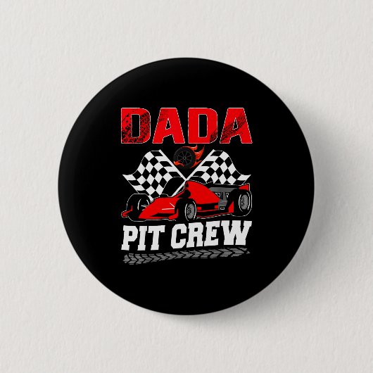 Dada T Crew Racing Family Race Car Birthday Boy  Ronde Button 5,7 Cm (Voorkant)