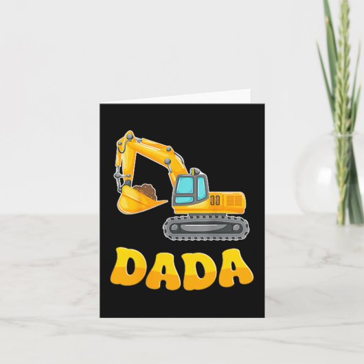 Dada The Birthday Boy Excavator Construction Famil Kaart (Voorkant)
