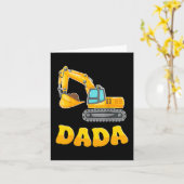 Dada The Birthday Boy Excavator Construction Famil Kaart (Gele Bloem)