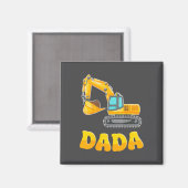 Dada The Birthday Boy Excavator Construction Famil Magneet (Voorkant / Achterkant)