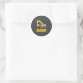 Dada The Birthday Boy Excavator Construction Famil Ronde Sticker (Tas)