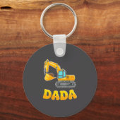 Dada The Birthday Boy Excavator Construction Famil Sleutelhanger (Voorkant)