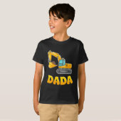 Dada The Birthday Boy Excavator Construction Famil T-shirt (Voorkant volledig)