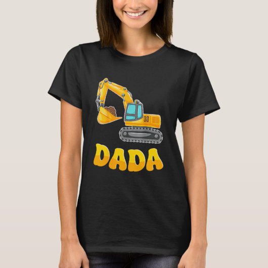 Dada The Birthday Boy Excavator Construction Famil T-shirt (Voorkant)