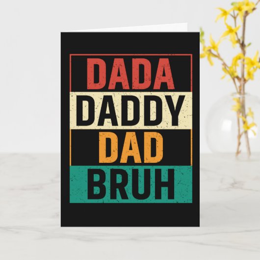 Dada Vader Papa Broer Leuk retro Vaderdag Kaart (Gele Bloem)