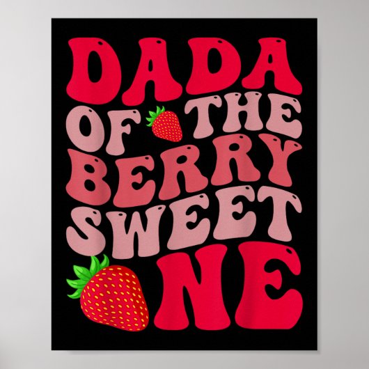 Dada van de bes eerste verjaardag van meisje aardb poster (Voorkant)