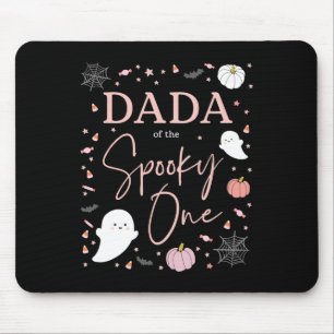 Dada van de Spooky One Girl Eerste Verjaardag Roze Muismat