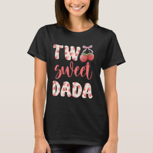 Dada van de twee lieve verjaardag meisje aardbei l t-shirt