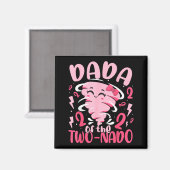 Dada van de tweeling-tornado thema 2de verjaardag magneet (Voorkant / Achterkant)