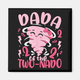 Dada van de tweeling-tornado thema 2de verjaardag magneet