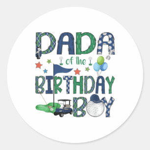 Dada van de verjaardag jongen gat in een golf lief ronde sticker
