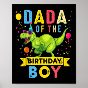 Dada van de Verjaardag Jongen T-rex Dinosaurus Ver Poster