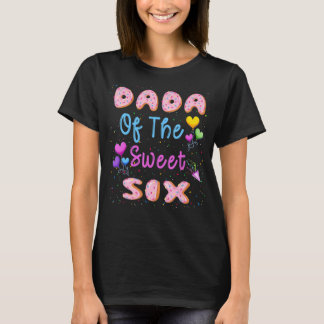 Dada van de zoete zesde Donut Birthday Party T-shirt
