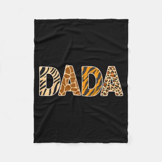 Dada Wild Animal Print Zebra Giraffe Tiger Leopard Fleece Deken (Voorkant)
