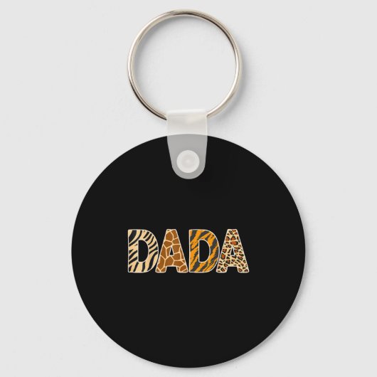 Dada Wild Animal Print Zebra Giraffe Tiger Leopard Sleutelhanger (Voorkant)