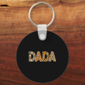 Dada Wild Animal Print Zebra Giraffe Tiger Leopard Sleutelhanger (Voorkant)