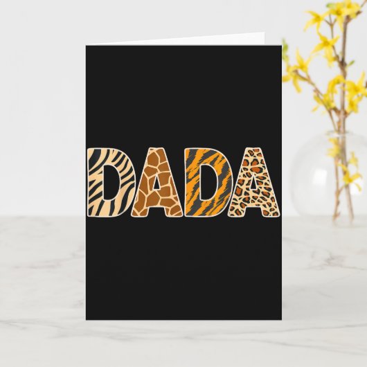 Dada wild dierprint zebra giraffe tijger luipaard kaart (Gele Bloem)