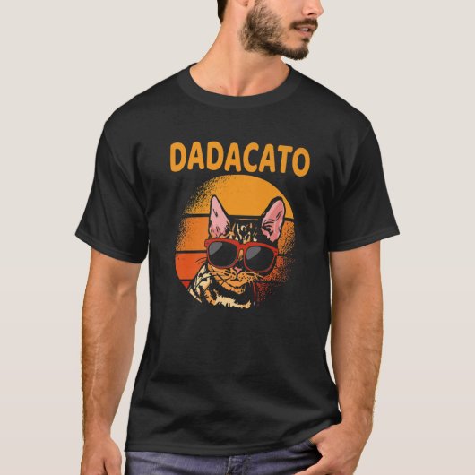 Dadacato Cat Dad Retro Vaderdag di Mannen T-shirt (Voorkant)