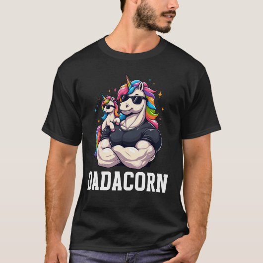 Dadacorn Eenhoorn Pap Papa Vaderdag Dochter T-shirt (Voorkant)