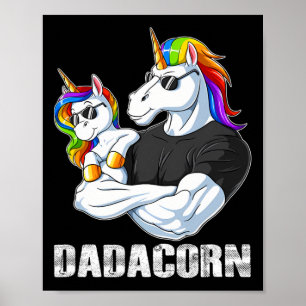 Dadacorn - Eenhoorn vader en Baby familie bijpasse Poster