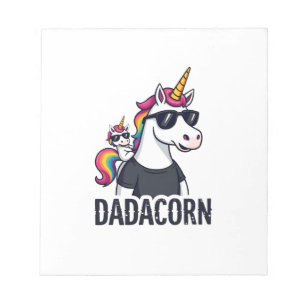 Dadacorn - Eenhoorn Vader en Baby Kerstman Papa Di Notitieblok