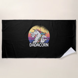 Dadacorn eenhoorn Vader en dochter papa vader vet Strandlaken
