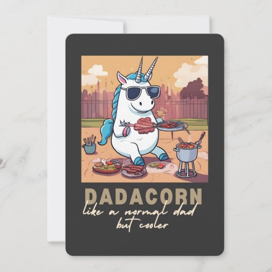Dadacorn Eenhornige Dad BBQ Dad Kaart (Voorkant)
