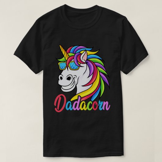 Dadacorn Funny Unicorn Dad Vaderdag Gift T-shirt (Design voorkant)