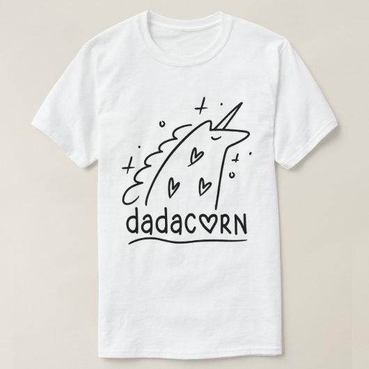 Dadacorn Funny Unicorn Dad Vaderdag Gift T-shirt (Design voorkant)