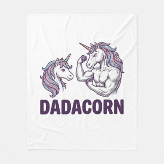 Dadacorn Funny Unicorn Dad Vector Shirt Design_1 Fleece Deken