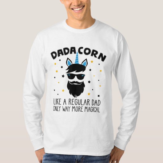 Dadacorn Gift Vaderdag Papa Beard T-shirt (Voorkant)