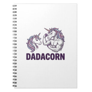 Dadacorn Grappige Eenhoorn Vader Vector Shirt Ontw Notitieboek